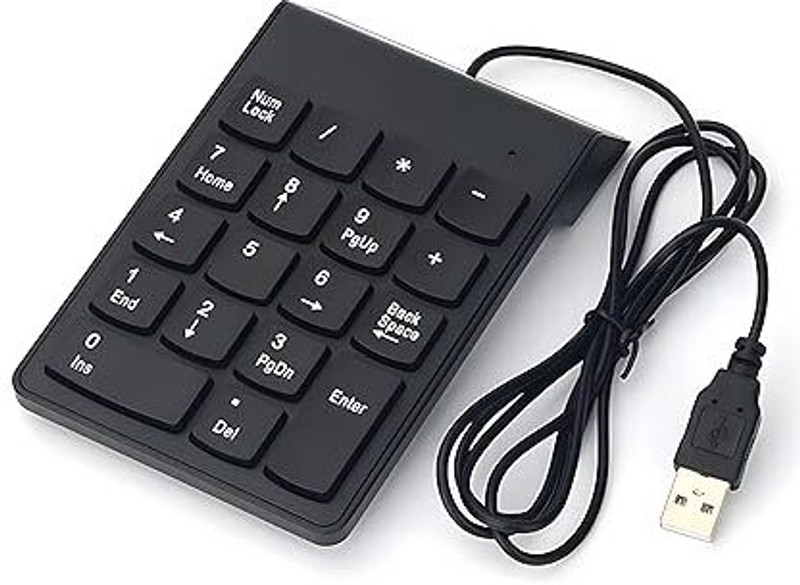 RyzCare USB 2.0 Wired Numeric Keypad Slim Wired Number Pad(USB 2.0)