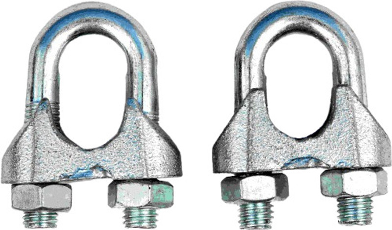 Delcot 20 mm Wire Rope Clamp/Wire Rope Clips Galvanized Silver Colour (Set of 2 Nos) Locking Carabiner(Silver)