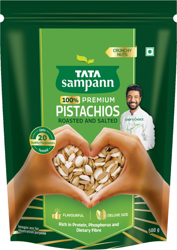 Tata Sampann Premium Roasted and Salted Pistachios(1 x 500 g)