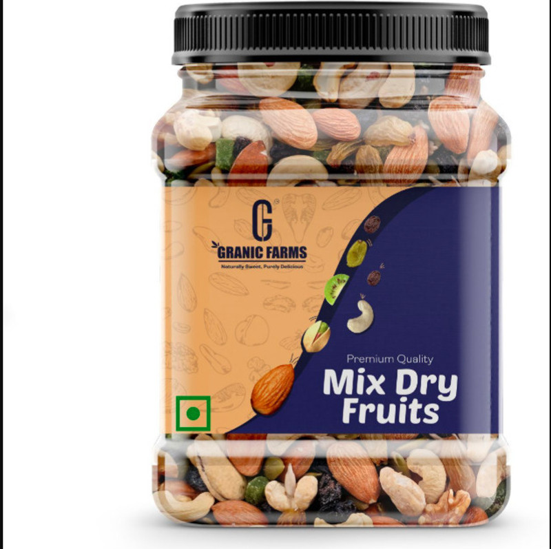 GRANIC FARMS Premium Mixed Dry Fruits | Healthy Nutmixed| Almonds(1 x 500 g)