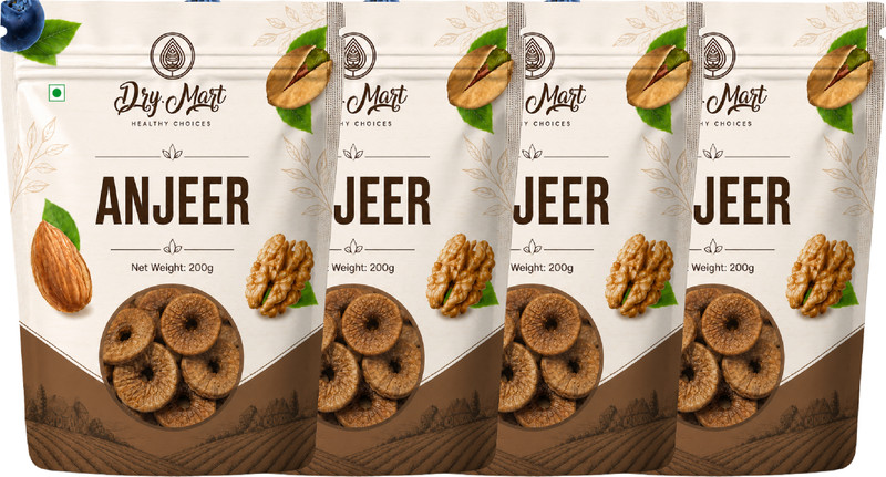 Dry.Mart Premium Anjeer Dry Figs Soft & Sweet | Rich in Fiber & Calcium Figs (1 x 800 g) Figs(4 x 200 g)