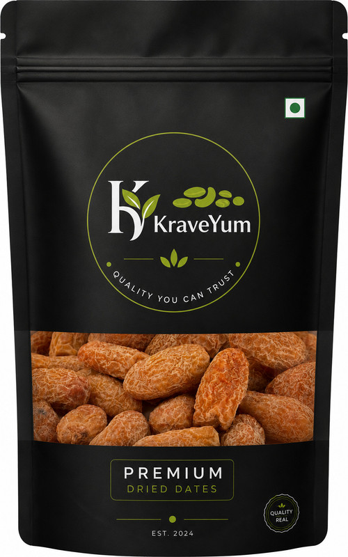 KraveYum Yellow Dry Dates | Golden Dry Dates | Sukha Khajoor | Premium Dry Dates(1 x 500 g)