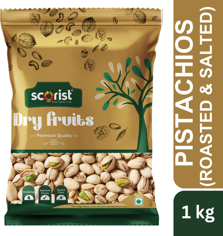 Scorist Popular California Pistachios (Roasted & Salted) 1kg Pistachios(1 x 1000 g)