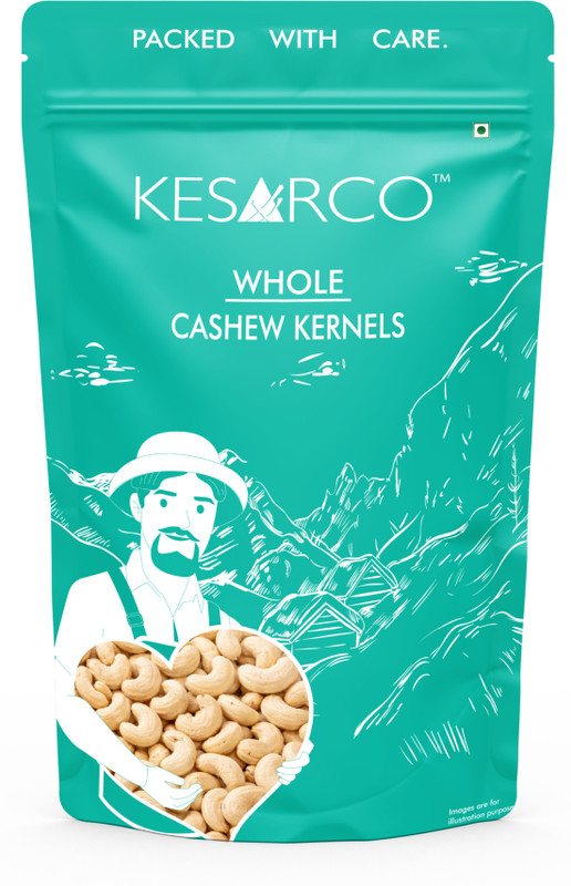 KESARCO 100% Natural Premium Whole Cashews , Kaju nuts, Gluten Free - 1 kg Cashews(1 x 1 kg)