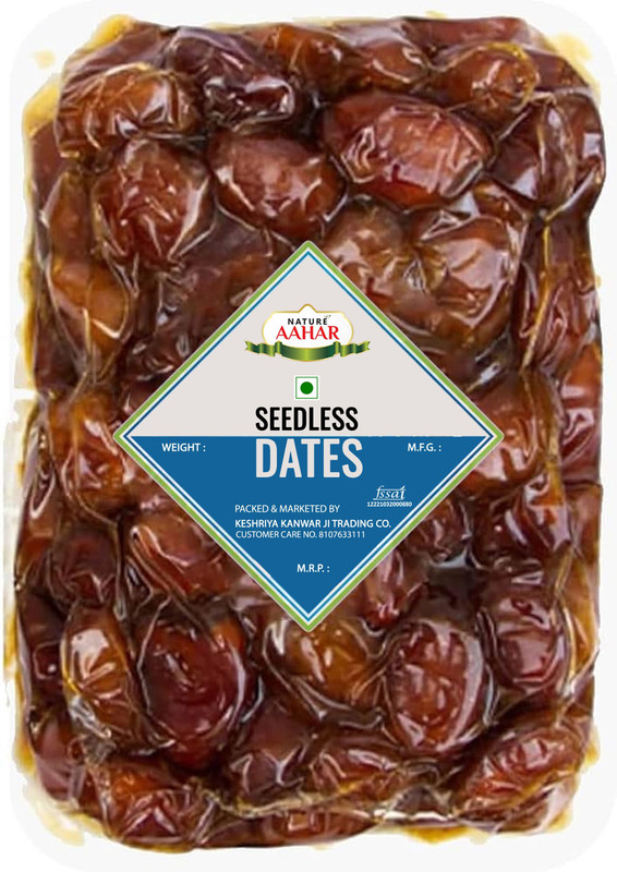 Nature Aahar organic Seedless Dates Pin Khajur Arabian Dates, Dry Fruit Dates(1 x 500 g)