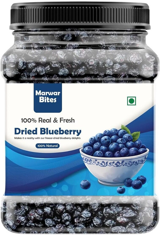 Marwar Bites Naturally Sweet & Delicious Premium Dried Blueberries Healthy Dry Fruit For Gift Blueberry(1 x 250 g)