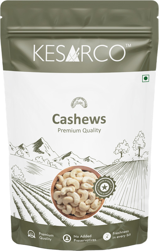 KESARCO 100% Natural Premium Whole Cashews , Kaju nuts, Gluten Free - 1 kg Cashews(1 x 1 kg)