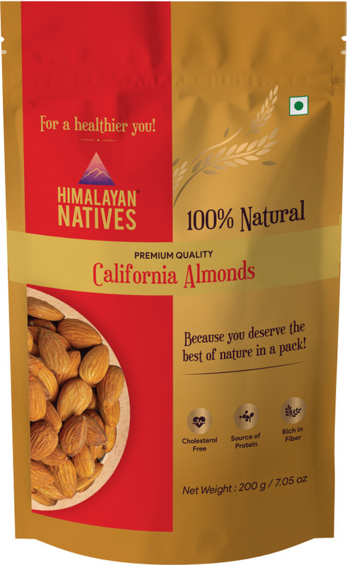 Himalayan Natives 100% Natural Premium California Badam/ Almonds(1 x 200 g)