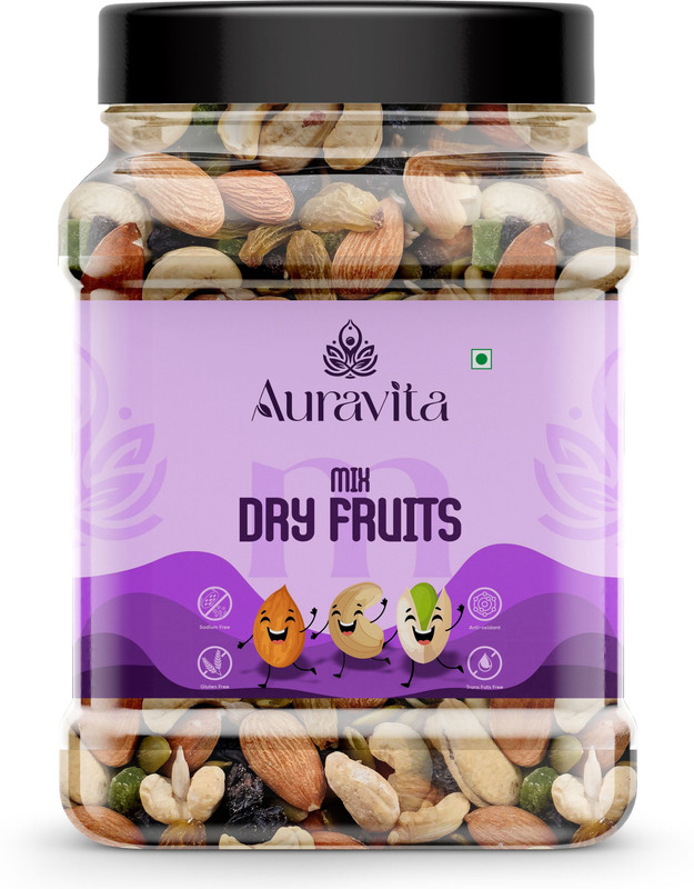 Auravita Premium Mix Dry Fruits and Nuts Almonds, Cashew, Raisins, Seed & More(1 x 500 g)