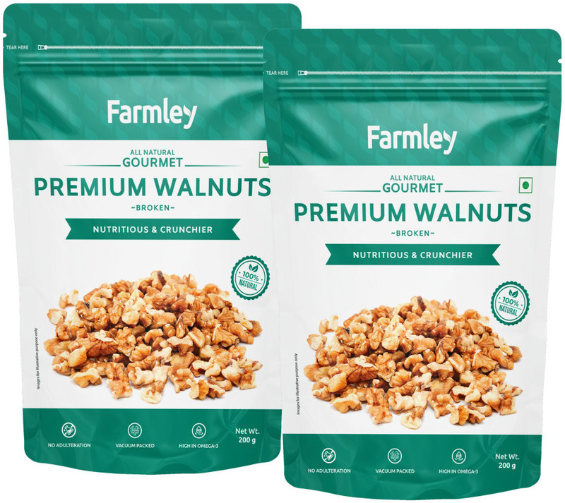 Farmley Premium Broken (Akrot) Walnuts(2 x 200 g)