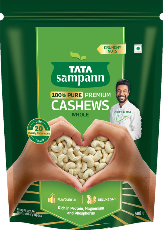 Tata Sampann Premium Quality Kaju 500g | 100% Pure Cashews(1 x 500 g)