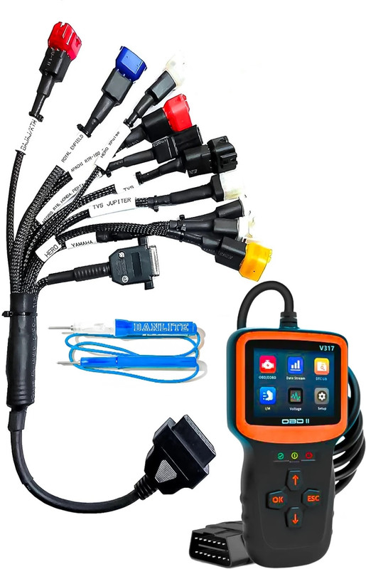 RG V317 obd2 Scanner for Bike bs6 + 11 Coupler Cable OBD Reader