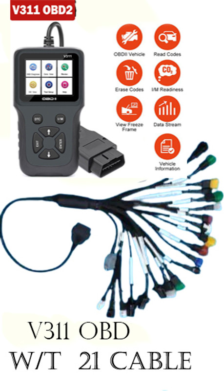 Obdking V311 Obd Bs6 Bike Scanner + 21 cord Obd Cable BS7 Updated OBD Interface