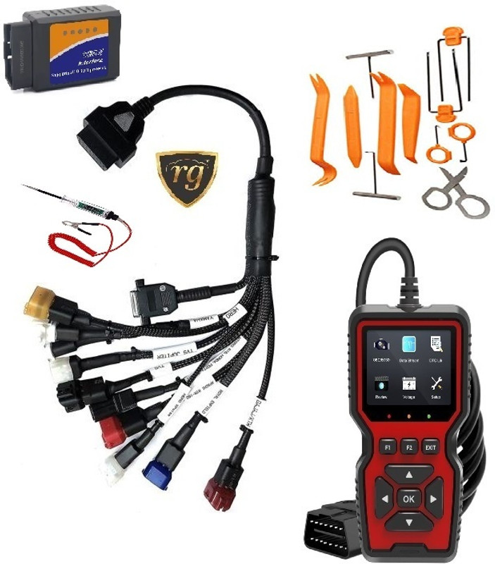 RG V519 OBD Bike Scanner Fast Connectivity with Scanning Cable Fule Pressure Gage OBD Reader