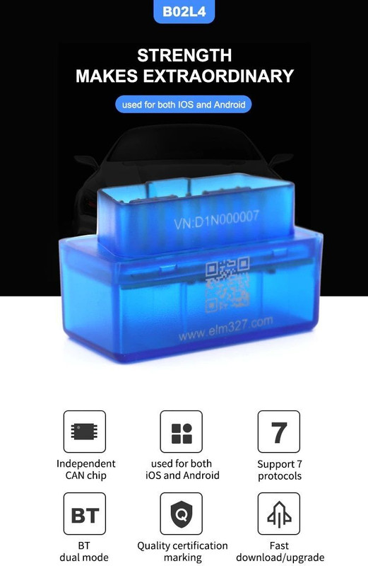 SPANTER Super ELM327 Bluetooth V1.5 OBD2 Scanner Universal Disgnostic Tool Android IOS OBD Reader