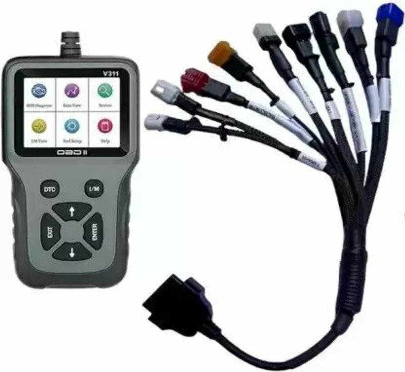 Xsentuals V311 OBD Scanner + All BS6 BIKE CABLE ( 9 PIN ) OBD Reader