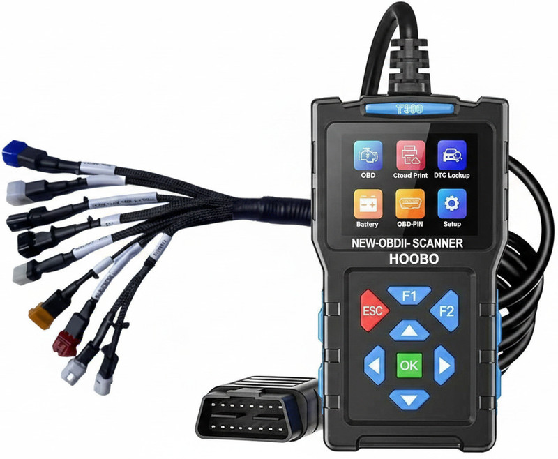 HOOBO T300 OBD Scanner + 11 Obd Cable for BS6 BS7 Bike ECU Diagnostic Tool OBD Interface