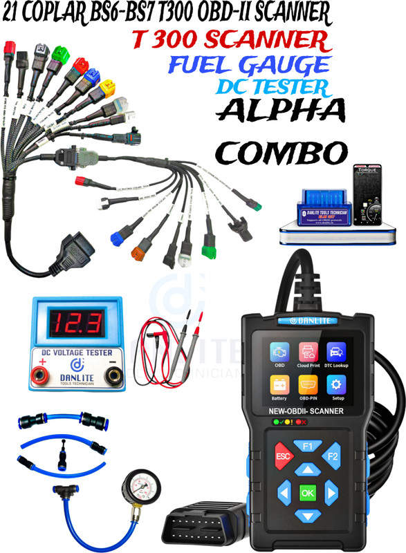 DLKW DANLITE BS7-BS7 BIKE SCANNING NEW T300 OBD-II SCANNER ALPHA COMBO OBD Reader
