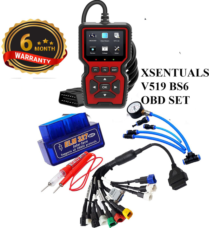 Obdking V519 OBD All BS6 Bike Cable Combo (11 Types Cable + V519 ) work on all Bikes OBD Interface
