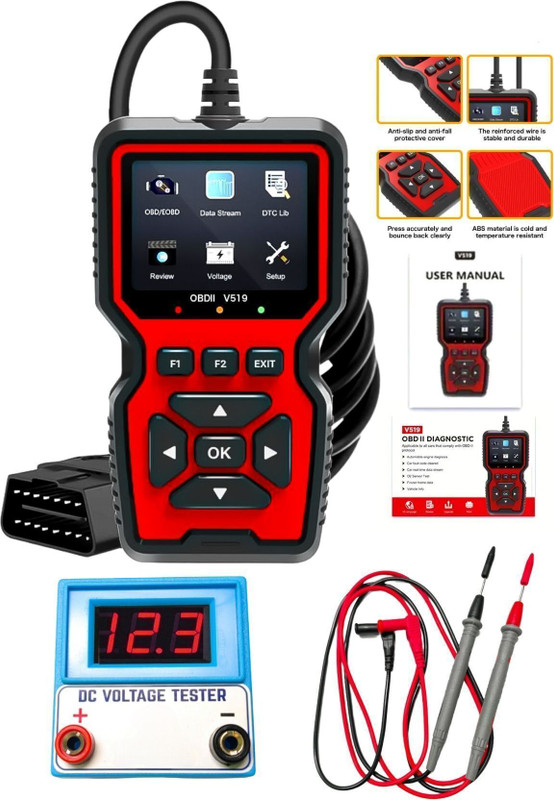 Danlite V519 Obd scanner with dc voltage tester OBD Reader