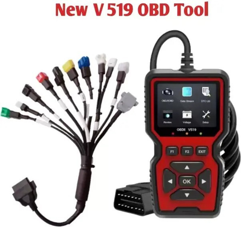 Obdking V519 OBD SCANNER + ALL Bs6 BIKE CABLE OBD Interface