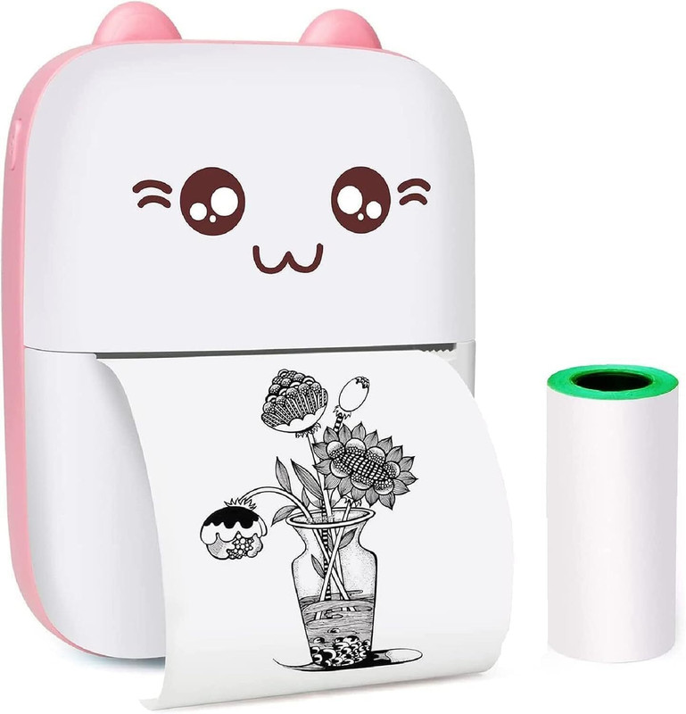 ULTRABYTES Mini Bluetooth Thermal Printer, Portable Label Printer Ink Free for Android Mini Bluetooth Thermal Printer