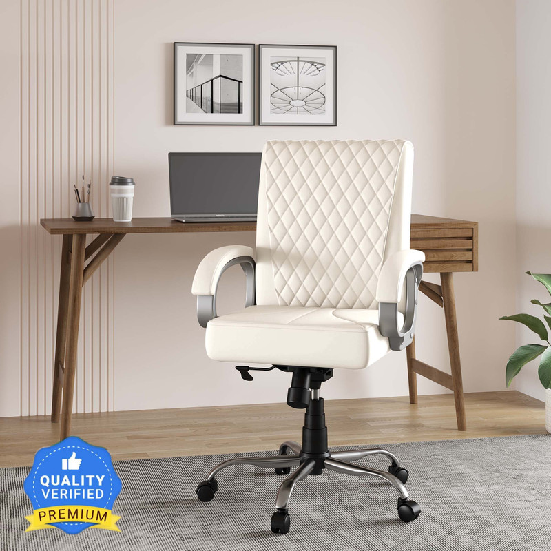 CARLTON LONDON Pebble Leatherette Office Executive Chair(Beige, DIY(Do-It-Yourself))