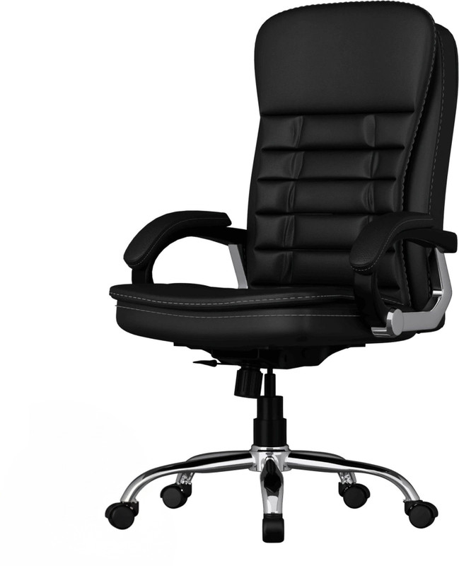 Ergonomic Black Leatherette Office Chair with Optional Installation