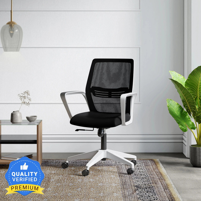 Interio by Godrej Vurv Mid Back Mesh Office Executive Chair(Black, DIY(Do-It-Yourself)) - 38% off at DetectaDeal