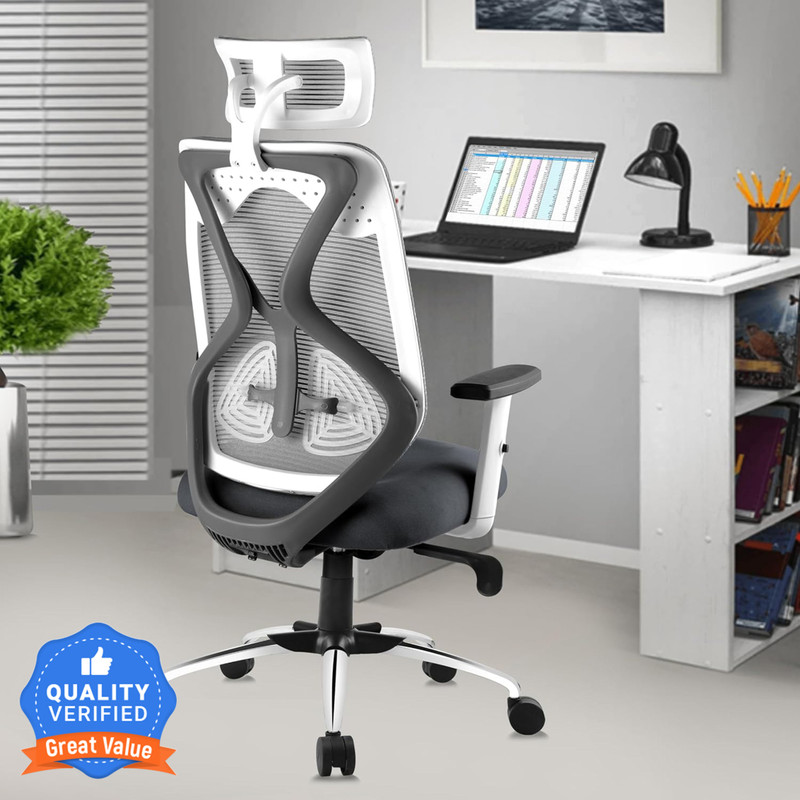 ASTRIDE Ergofit Ergonomic High Back, Synchro Tilt Mechanism, Heavy Duty Metal Base Mesh Office Adjustable Arm Chair(Grey, Optional Installation Available) - 73% off at DetectaDeal