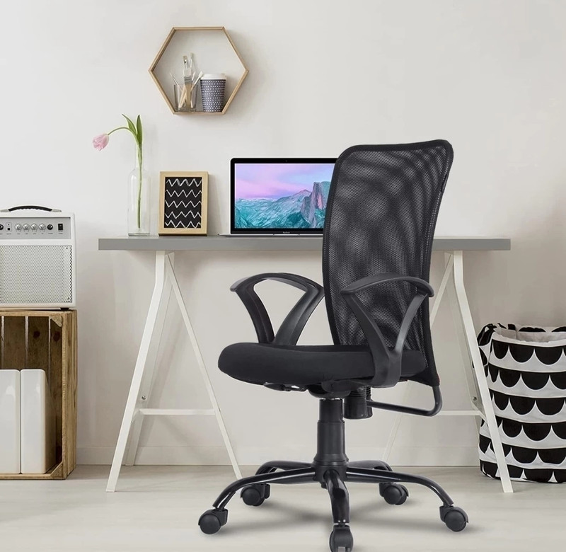 MG traders MG MODERN ADJUSTABLE OFFICE/STUDY CHAIR WITH MESH SUPPORT Mesh Office Adjustable Arm Chair(Black, DIY(Do-It-Yourself))