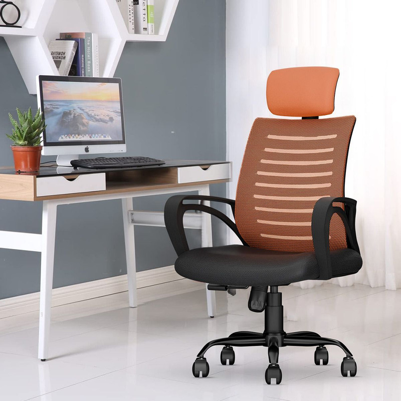 CELLBELL Desire C104 High Back Fabric, Mesh Office Executive Chair(Orange, DIY(Do-It-Yourself))