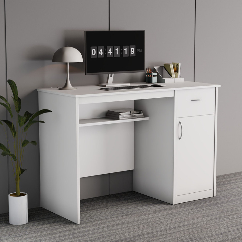 beaatho Fusion Desk – Engineered Wood Multipurpose Table, White Finish