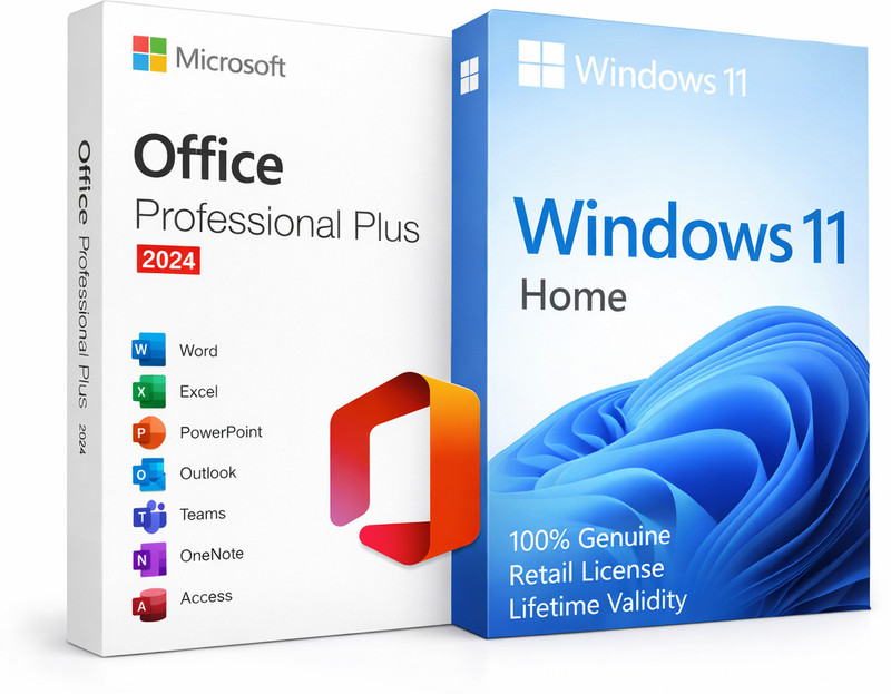 MICROSOFT Office 2024 Professional Plus Windows 11 Professional Combo Both Lifetime