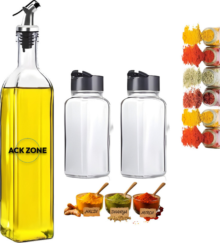 ACKZONE 520 ml, 120 ml, 120 ml Cooking Oil Dispenser Set(Pack of 3)