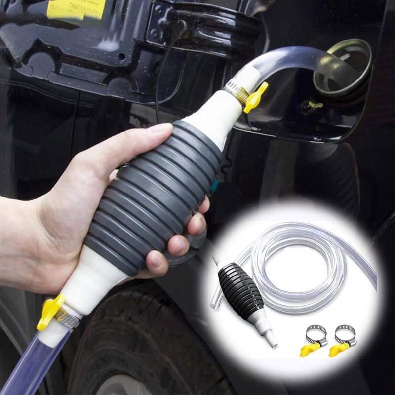 Akshify Heavy Duty Fuel Transfer Pump with 2 Meter Hose | Portable Manual Siphon Pump Plastic Funnel Tube(Multicolor, Pack of 1)