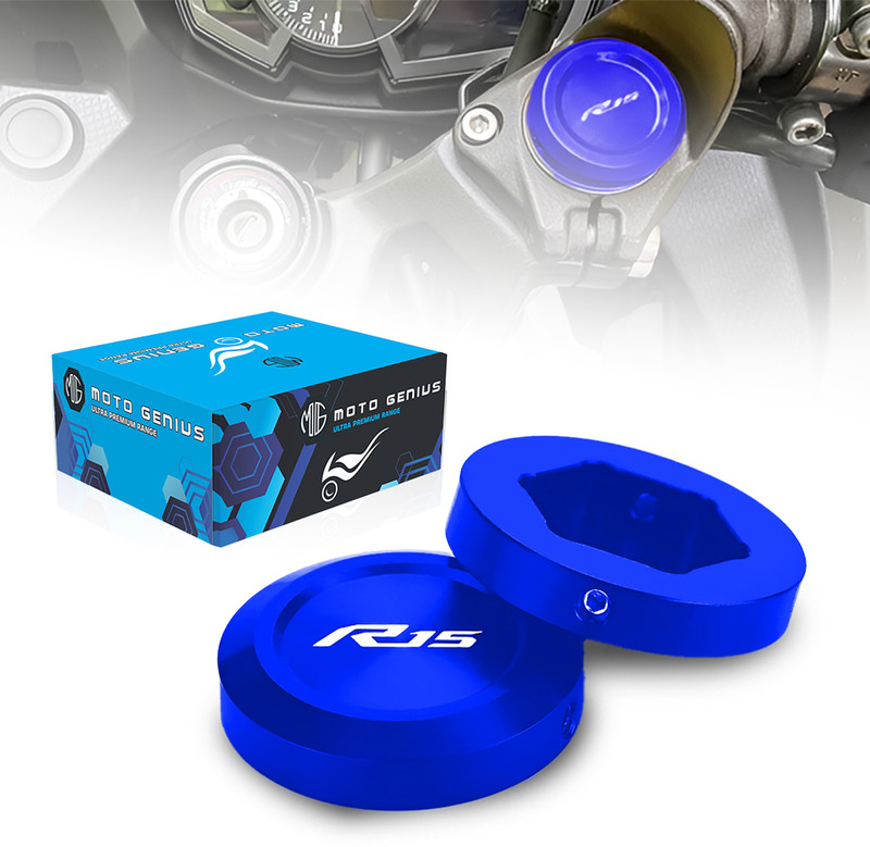 Moto Genius R15 V4 CNC Front Fork Covers | Aluminum Shock Top Caps, Easy to Install Oil Filler Cap