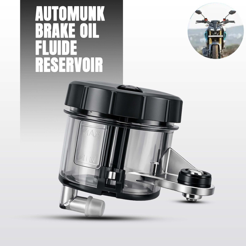 automunk Brake Fluid Reservoir for Motorcycle Bike Leak Proof Durable Black Oil Filler Cap