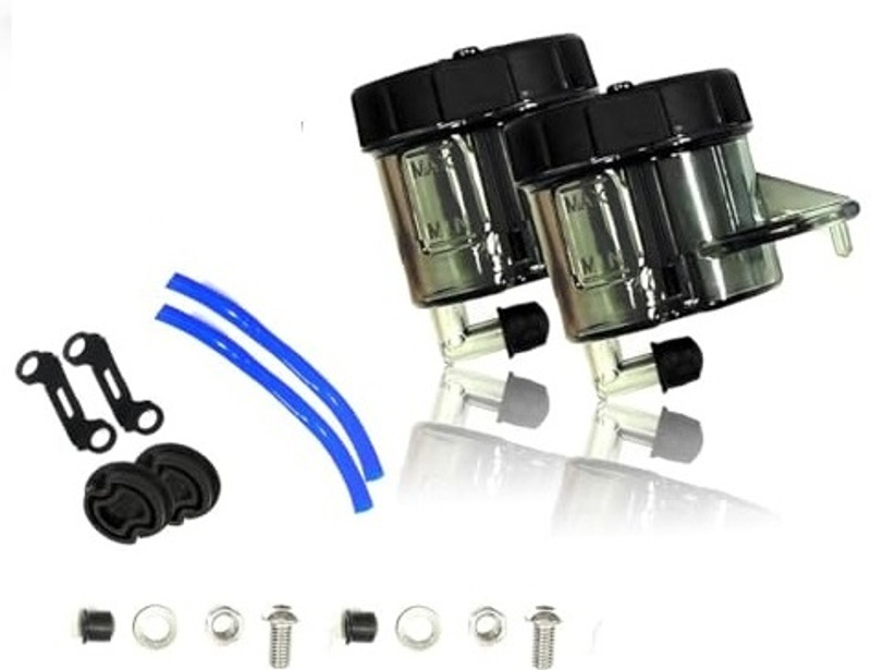 GMR AUTO Brake Clutch Fluid Bottle Oil Reservoir Tank Cup (BLACK) 2QTY Oil Filler Cap