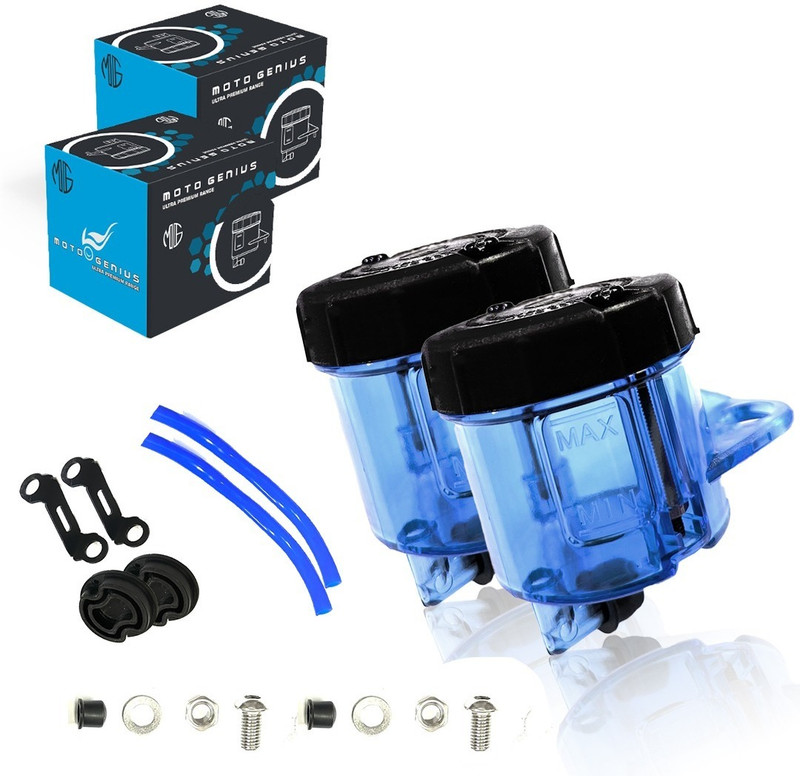 Moto Genius Front Brembo Brake Clutch Fluid Bottle Oil Reservoir Tank Cup (Blue) 2QTY Oil Filler Cap