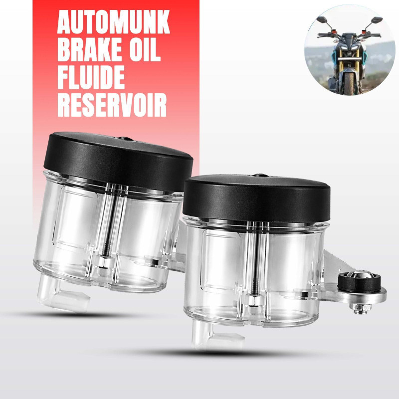 automunk Motorcycle Brake Fluid Reservoir Tank Leak Proof Premium white Oil Filler Cap