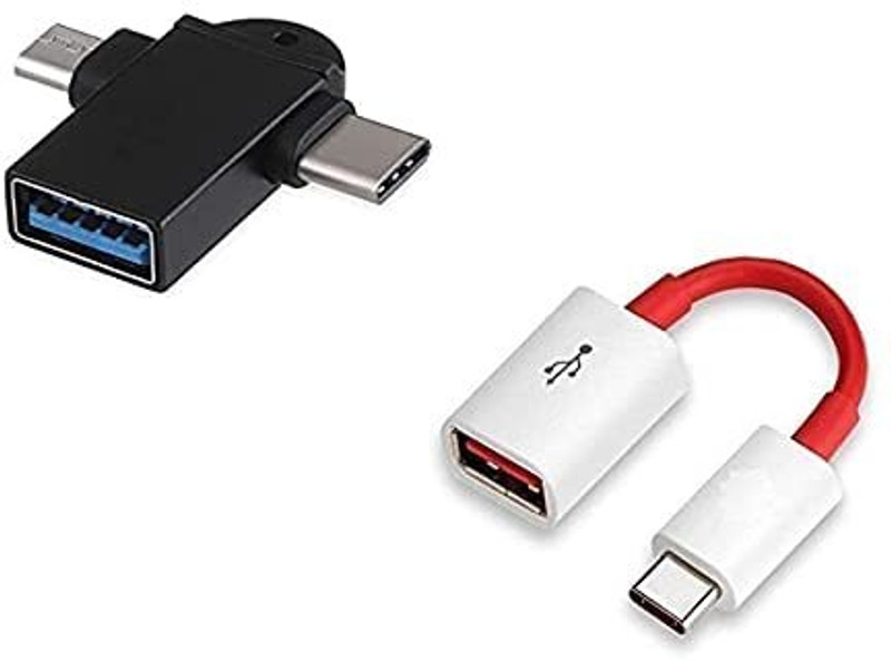 Kelso OTG Adapter Accessory Combo for Laptop, Mouse, Keyboard, Tablet, Pendrive Connector, Micro-USB, Type-C Connector(Multicolor)
