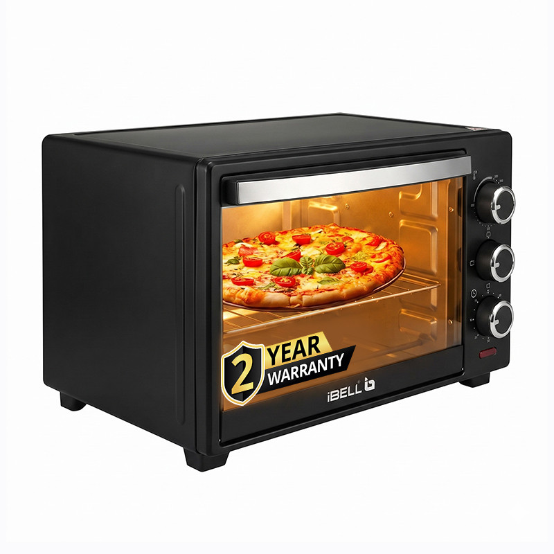 iBELL 19-Litre EO19LG Electric Oven Toast Grill, Adjustable Temperature & Timer, Auto Cut-off(Black)