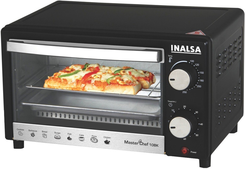 Inalsa 10-Litre Oven Toaster Grill (OTG)(Master Chef 10 BK, Black, Silver)