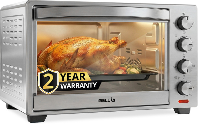 iBELL 30-Litre IBLEOSS30LG Oven - Stainless Steel Body,Convection Fan,Rotisserie Function,30L(Silver)