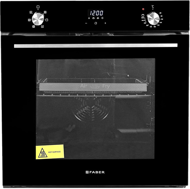 FABER 83-Litre Child Lock, FBIO 83L 6F AF BK 83L 6F Air Fryer Built-in Oven360 Grill with In-Chamber Light(Black)