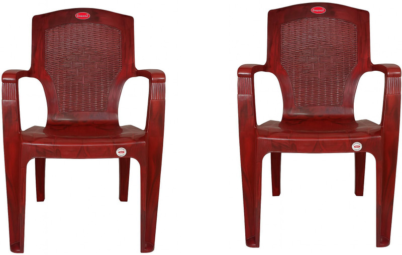 SRI GAYATHRI POLYMERS Comfortable Seating for Home & Living Room | Matt & Gloss Pattern Plastic Outdoor Chair(RED, Set of 2, Pre-assembled) - 50% off at DetectaDeal