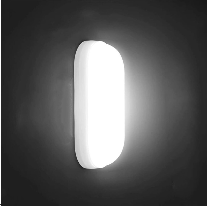 CIRAMA Polycarbonate LED Bulkhead Outdoor Waterproof IP65 Exterior Interior Wall Step Light Fixture Lamp (Cool White) Flood Light Outdoor Lamp(White)