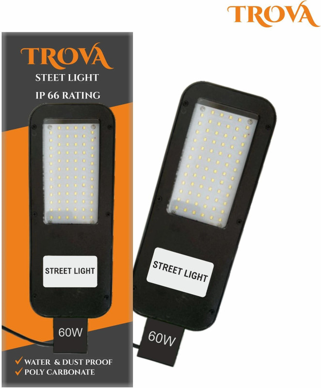 Trova 60W LED Street Light – Waterproof, High Brightness, Energy Saving Outdoor Light Street Light Outdoor Lamp(Black, Grey)