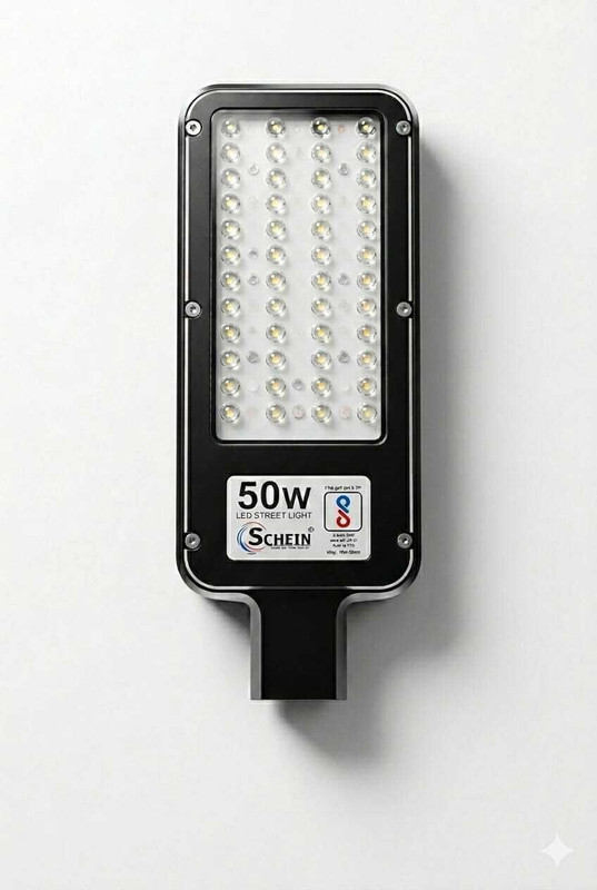 SCHEIN Aurastar X66 50W LED Street Light (White) | Pack of 1 | BIS Approved | ISO Certified | Water & Dust Resistant | Rust-Free Plastic Body | Slim & Lightweight 250gm | Wide Voltage 100-300V | Outdoor Gate & Street Light Street Light Outdoor Lamp(Black)